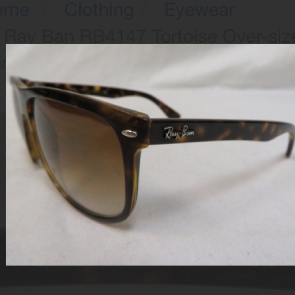 Ray Ban RB4147 Tortoise Over-sized Sunglasses - Picture 4 of 7